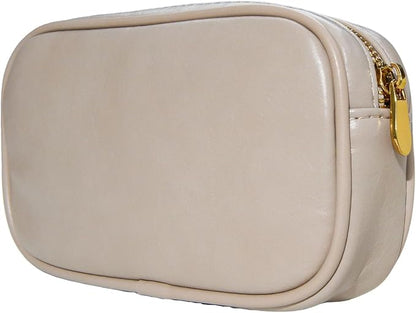 PU Leather Padded Laptop Sleeve Bag 13Inch Compatible with 2024 MacBook Air 13.6 A3113 M3 A2681,New MacBook Pro 13 M2 A2686 with Charger Pouch Color Sand