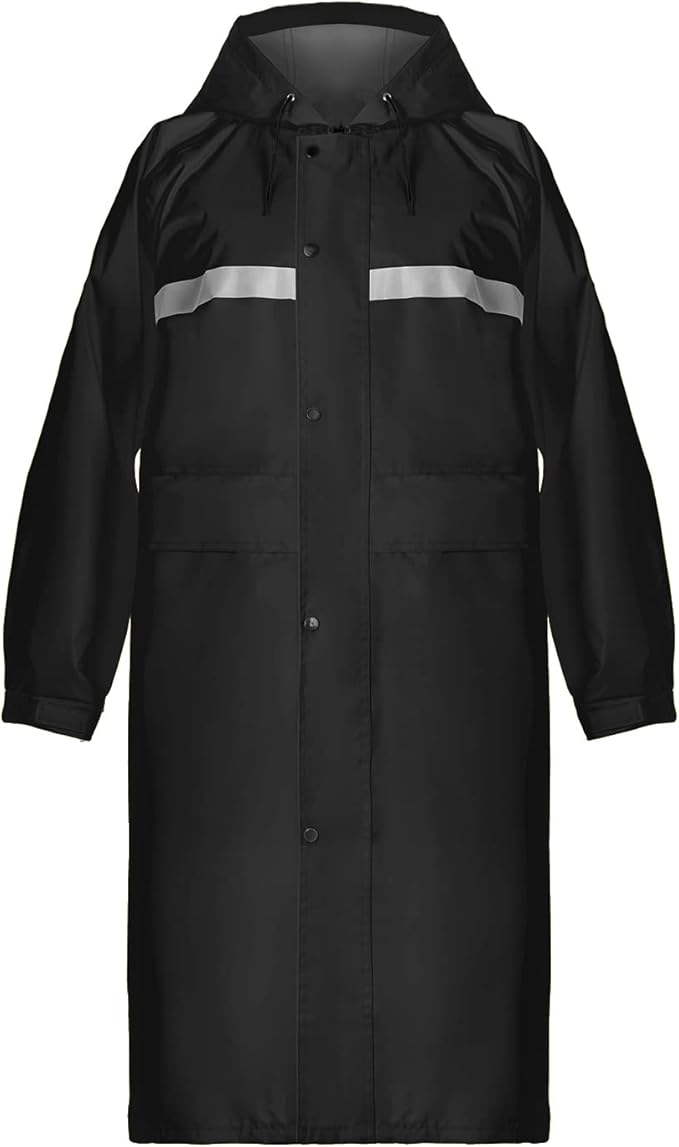 Coralrain Long Hooded Raincoat Safety Waterproof Emergency Rain Jacket Poncho for Men Women Adults