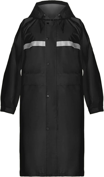 Coralrain Long Hooded Raincoat Safety Waterproof Emergency Rain Jacket Poncho for Men Women Adults