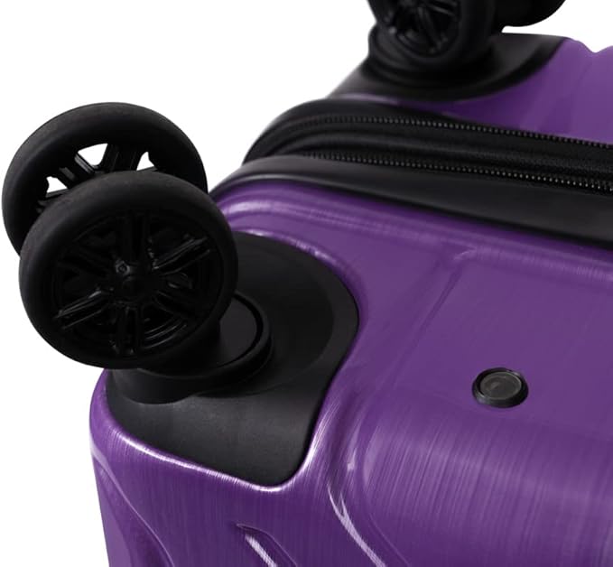 NONSTOP New York Elite Luggage Expandable Lightweight Spinner Wheels hard side shell Travel Suitcase Set, TSA Lock, Double USB Port, 3 packing cubes, Purple, 3-piece Set (20/24/28)