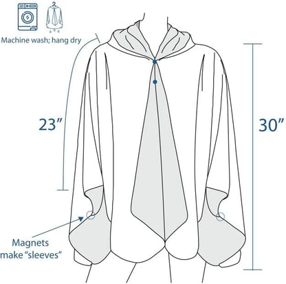 RainCaper EttaVee Rainbow Riviera 1 Womens Rain Cape Poncho with Hood Reversible