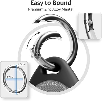 Holder for Air Tags - 4 Pack for AirTags Holder Keychain, Waterproof TPU Shell Protective Case with Keychain, for Air tag Accessories for GPS Item Finder Tracker, Black + Blue