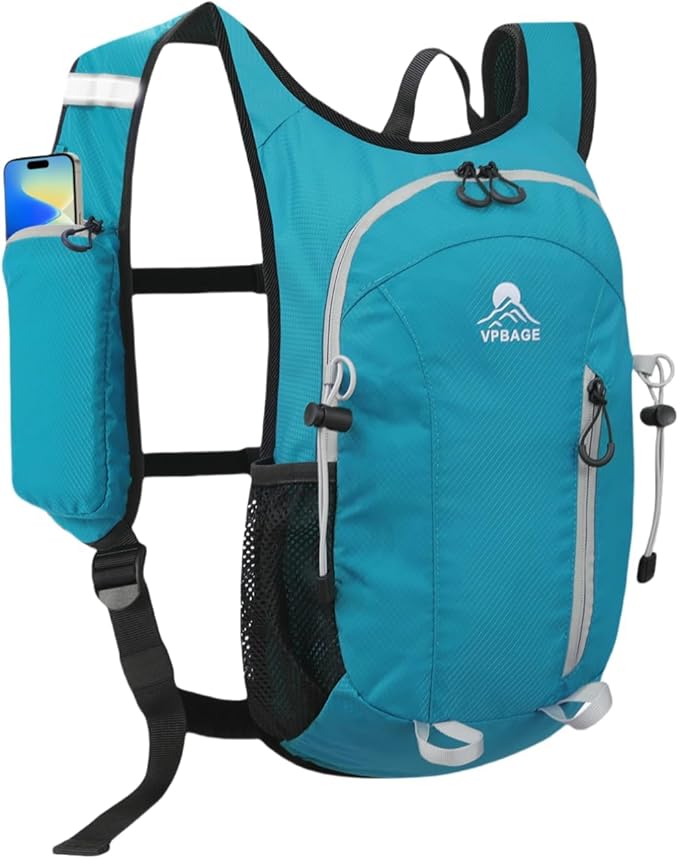 Small Hiking Backpack with Front Phone Holder, Packable Back pack with Chest and Waist Strap, Lightweight Daypack for Women Men