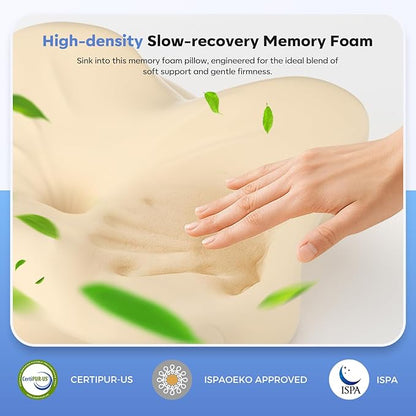 Cervical Neck Pillow, Ergonomic Memory Foam Pillows for Neck Pain Relief with Breathable Pillowcase, Adjustable Contour Neck Support Pillow for Side Back Stomach Sleepers, Odorless
