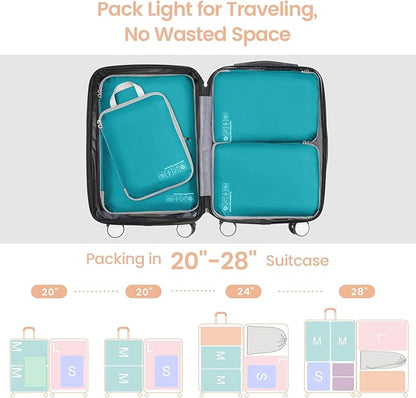 Cambond Compression Packing Cubes for Travel Women - Expandable Travel Bags Luggage Organizers Travel Essentials Compression Cubes for Travel Carry on Suitcases Organizer