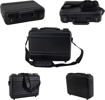 Metal Briefcase with Removable Shoulder Strap 14 Inch Laptop Brief Case Business Case Lawyer Briefcases
