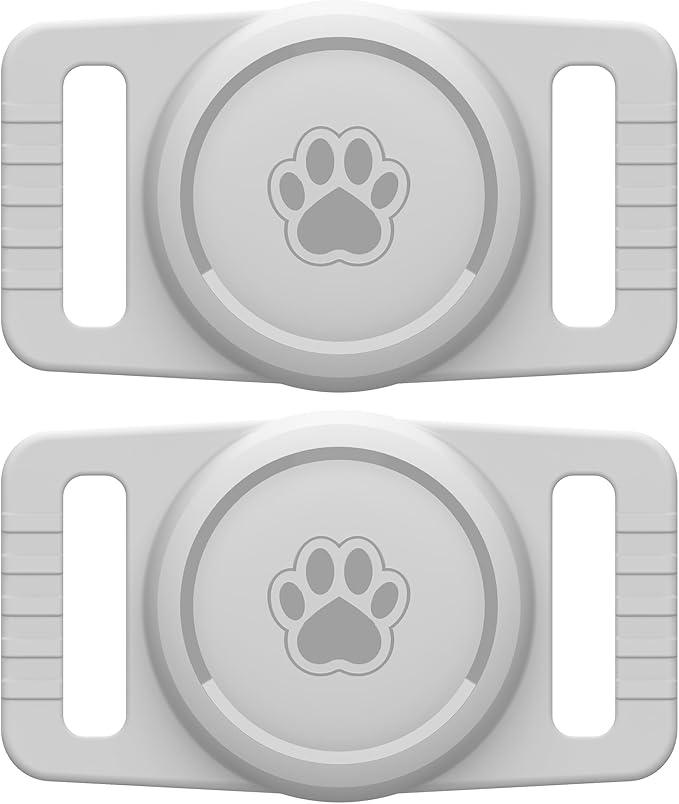 for Airtag Dog Collar Holder 2 Pack,Waterproof cat Collar Holder for Apple AirTag, Silicone Air Tags Case for Cat Dog Collars