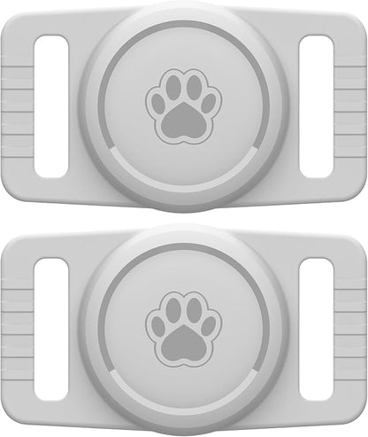 for Airtag Dog Collar Holder 2 Pack,Waterproof cat Collar Holder for Apple AirTag, Silicone Air Tags Case for Cat Dog Collars