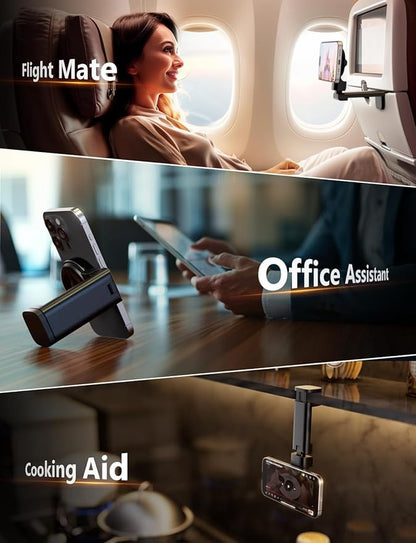 Klearlook for Magsafe Airplane Phone Holder for Flying, Hands-Free 360° Rotation for MagSafe Accessories, Magnetic Holder for iPhone 12-15, Travel Accessories Must Haves