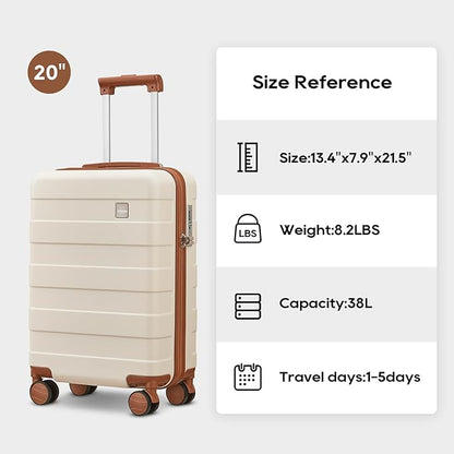 imiomo Carry on Luggage 22x14x9 Airline Approved, Hardside 20 Inch Carry-on Suitcases with Spinner Wheels and TSA Lock