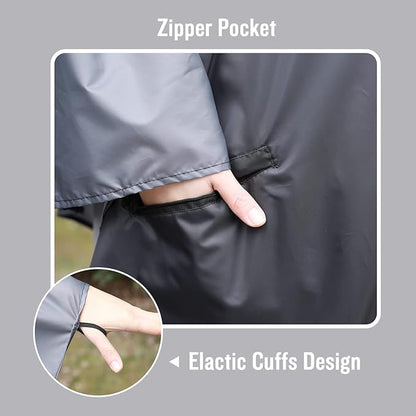 SaphiRose Unisex Rain Poncho Waterproof Raincoat Hooded for Adults Women with Pockets