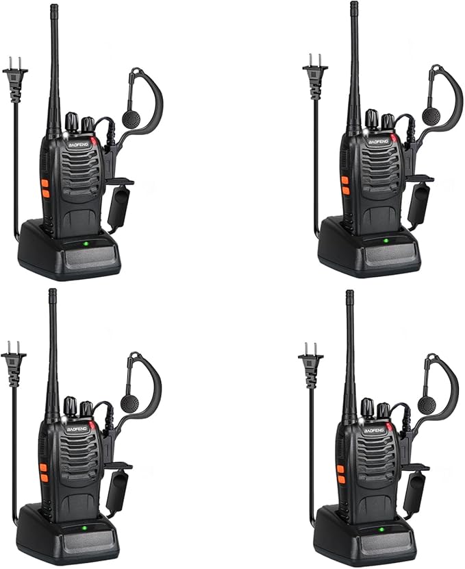 BAOFENG 888S walkie talkies for Adults walkie talkies for Adults 16 Channel Professional Radio Handheld （4PC） (Dark Purple)