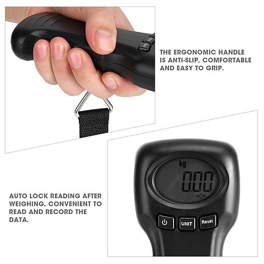 44kg/97lb Luggage Scale Travel Digital, ABS Suitcase Weight Scale with Ergonomical Handle, Portable Travel Scale Luggage Weight with LCD Digital Display, Hanging Belt