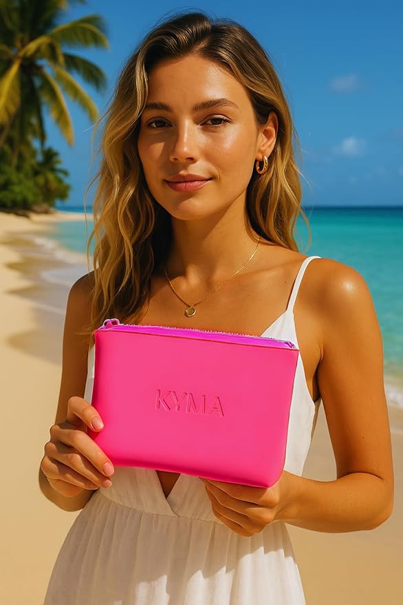 Essentials & Travel Pouch – Waterproof Cosmetic Case for Toiletries, Skincare, Beach Essentials, Tech Accessories & Everyday Organization - Lightweight, Durable, Easy-to-Clean, Makeup Bag, Organizer