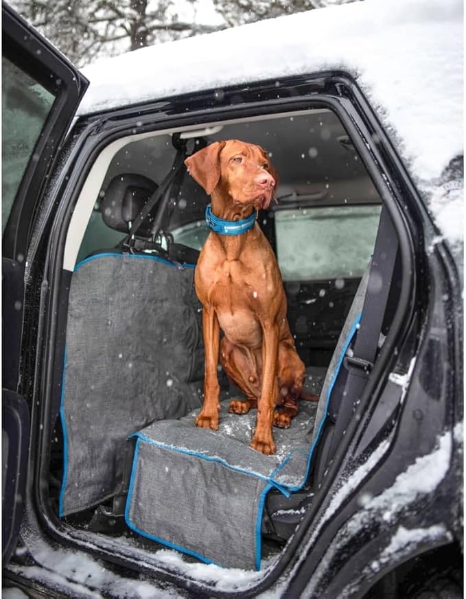 Kurgo Coast to Coast Hammock - Waterproof Backseat Dog Hammock for Full Coverage - Car Seat Protector with Rufftex Floor Guard - Durable Travel Gear - Stain Resistant - Heather Charcoal Grey