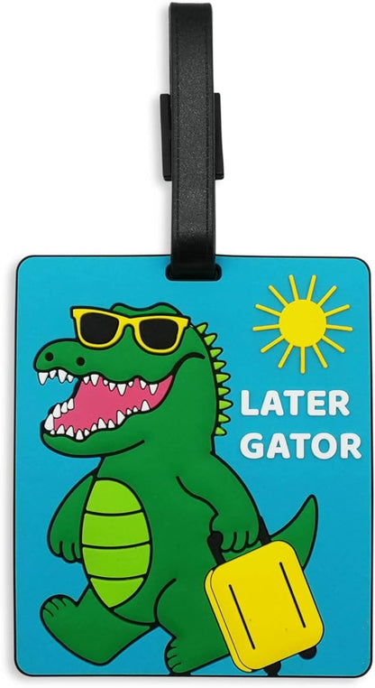 Funny Luggage Tag – Hilarious Travel ID Tag with Sarcastic Saying – Durable & Easy to Spot Suitcase Tag for Men, Women, Frequent Flyers, or Gag Gift for Travelers - Later Gator