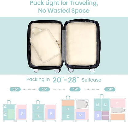 Cambond Compression Packing Cubes for Travel Women - Expandable Travel Bags Luggage Organizers Travel Essentials Compression Cubes for Travel Carry on Suitcases Organizer