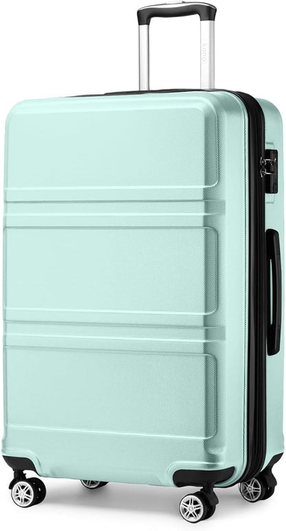 Kono 28 Inch Luggage Expandable Suitcase with Spinner Wheels TSA Lock Lightweight PC+ABS Hardside Large Checked Luggage Durable Rolling Suitcase Mint Green