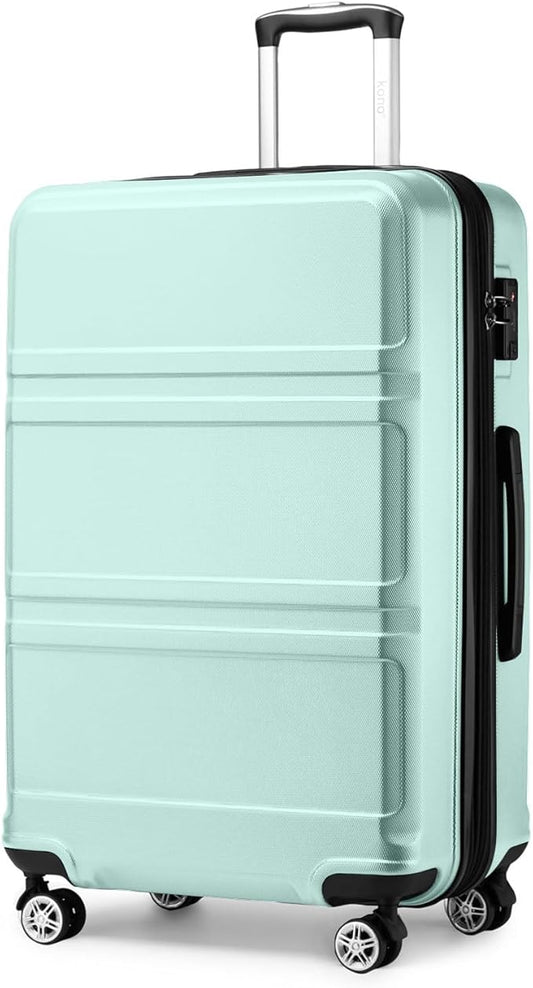Kono 28 Inch Luggage Expandable Suitcase with Spinner Wheels TSA Lock Lightweight PC+ABS Hardside Large Checked Luggage Durable Rolling Suitcase Mint Green