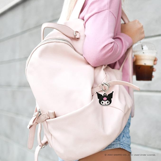 iFace Sanrio Friends Special Edition Silicone Protective Cover [ Compatible with Apple AirTag ][Cute Character Case] [Carabiner Keychain Clip Included] - Kuromi