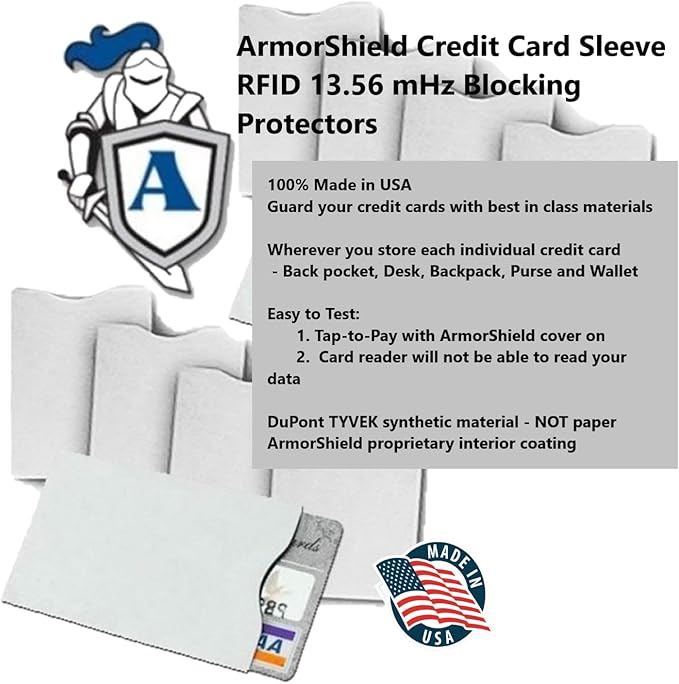 Semper Paratus Gear TYVEK Credit Card Protector Sleeves 100% MADE IN USA - Anti-theft for Travel wallet, purse. RFID Blocking 13.56 mHz Protects from identity theft (30PAK)