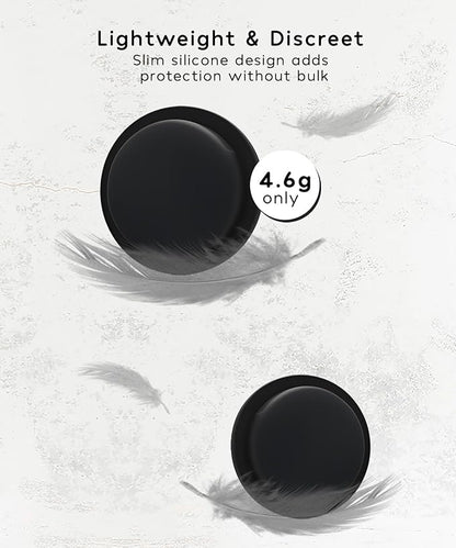AirTag Adhesive Mount Compatible with Apple AirTags Case Stick on. Powerful 3M Adhesive Cover for Remote Phone iPad Drone Laptop Luggage. Anti Lost Anti Scratch Protective Air Tag Holder, 2 Pack Black