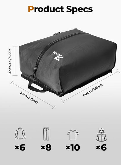 Vacuum Bags for Travel Reusable Space Saver Bag, IP67 Waterproof Vacuum Packing Cubes for Travel Suitcases and Backpack (1PC + NO PUMP)