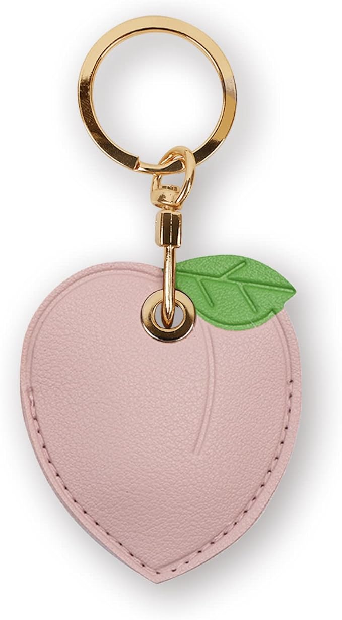 Leather Keychain Case Holder Compatible with Apple AirTag, GPS Airtag Keychain Finder Tracker with Key Ring, Anti-Scratch Protective Air Tag Cover
