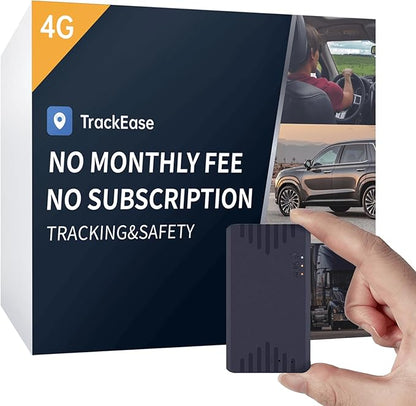 Mini GPS Tracker for Vehicles, Kids No Monthly Fee, No Subscription, 5-Days Battery Life, 4G SIM Card and Data Included, Trip History, GeoFence, Driving Alerts