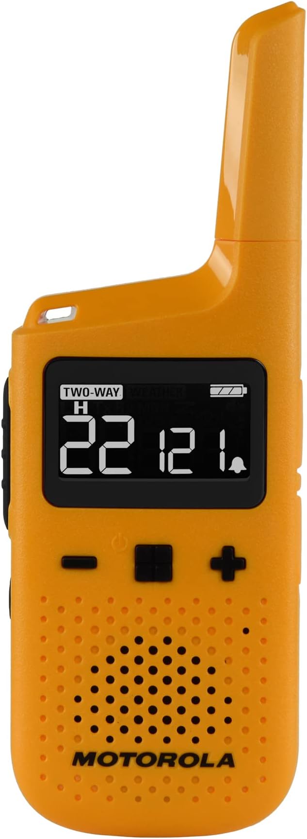 Motorola Solutions, Portable FRS, T380, Talkabout, Two-Way Radios, Rechargeable, W/ Charging Dock, 22 Channel, 25 Mile, Yellow, 2 Pack
