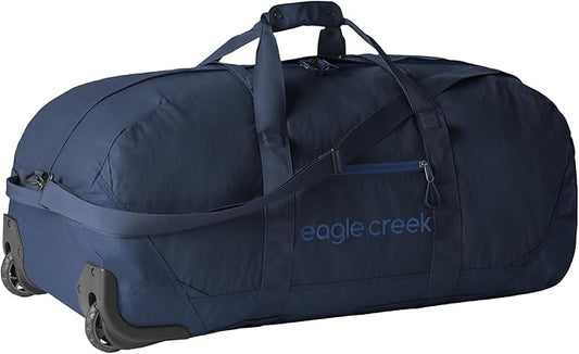 Eagle Creek No Matter What Rolling Duffel - Durable Rolling Bag for Travel - Adjustable Shoulder Strap - Heavy Duty Wheels - Lockable Zippers - Multiple Carry Options - 130L - Atlantic Blue