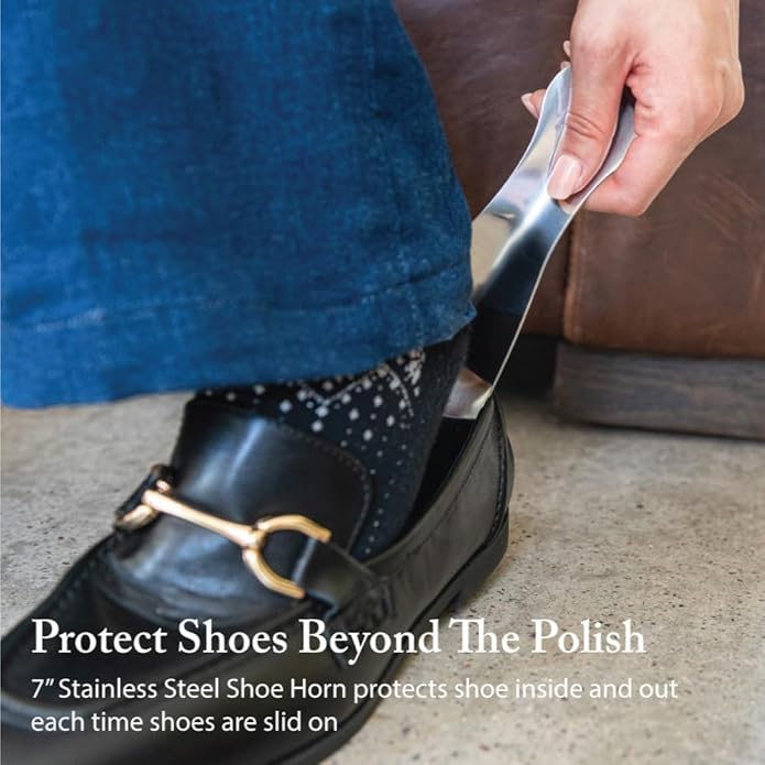 FootFitter Shoe Shine Set with Grand Cedar Storage Box, Polish Creams, Valet Box & Premium Shoe Care Tools for Leather Shoes
