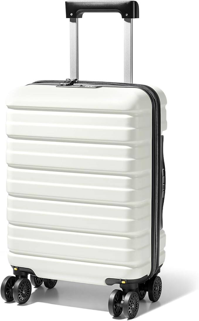 Lekesky 16 Inch Underseat Carry On Luggage Airline Approved, Small Hard Shell Suitcase with TSA Lock Spinner Wheels, Lightweight Personal Item Carry-On for Travel, Beige