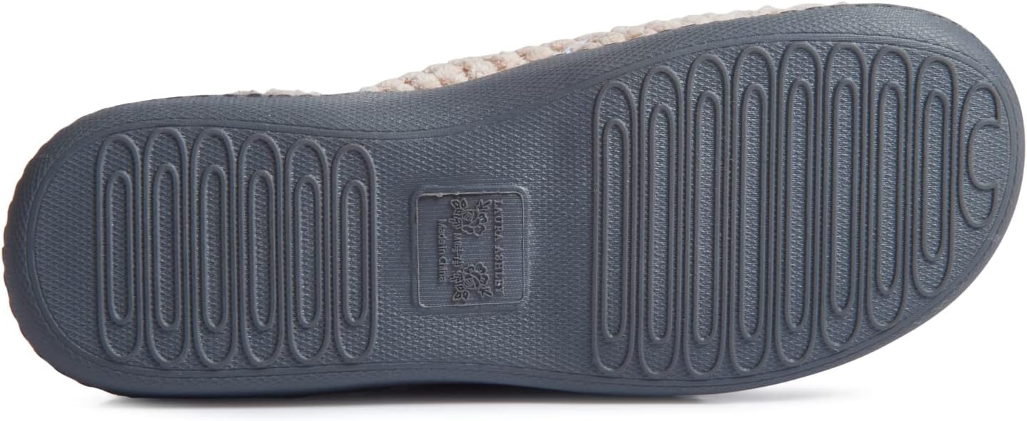 Laura Ashley Ladies Spa Rugged Slippers With Memory Foam Insole