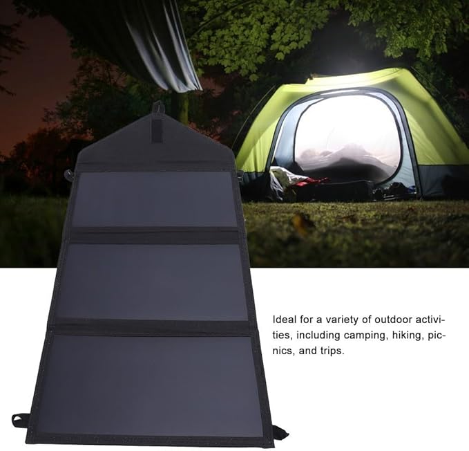 30W Foldable Solar Panel Charger, Dual USB, IP65 Waterproof Portable Solar Charger for Phone Tablet Camera Power Bank, Camping Hiking Outdoor
