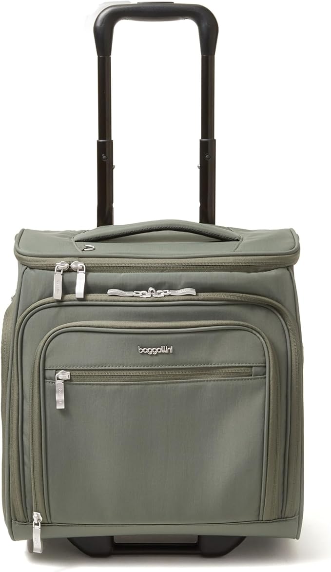 Baggallini Expandable Underseat Carry-On - Lightweight Travel Luggage Carry On Weekender with Wheels
