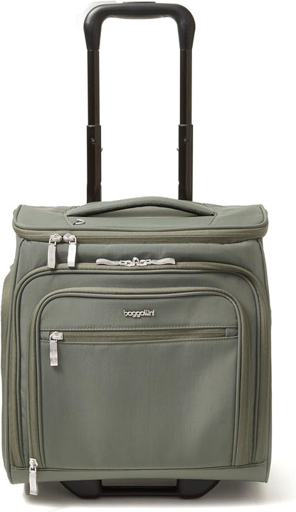 Baggallini Expandable Underseat Carry-On - Lightweight Travel Luggage Carry On Weekender with Wheels