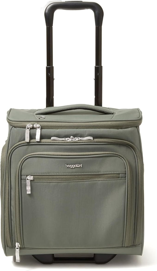 Baggallini Expandable Underseat Carry-On - Lightweight Travel Luggage Carry On Weekender with Wheels