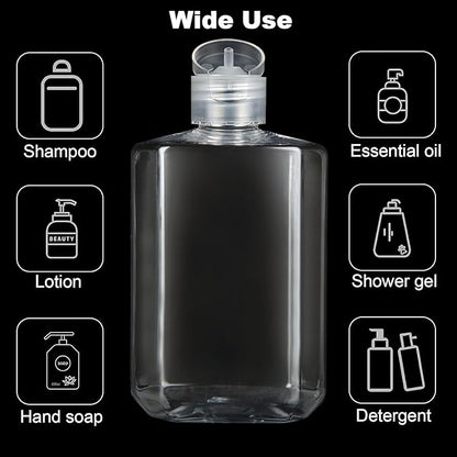 100PCS Mini Size Travel Bottles 2oz Travel Shampoo Plastic Empty Bottles, Refillable Cosmetic Containers with Flip Cap Clear Portable Small Bottles for Liquid, Lotions, Cream, Toner, Body Soap