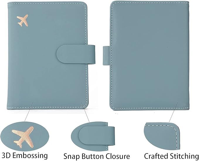 Melsbrinna Rfid Passport Holder for Travel women/Men, Cute Passport Wallet Rfid Blocking Card Slots, Rfid Passport Cover/CaseTravel Wallet, Passport Book Holder (1, Green2)