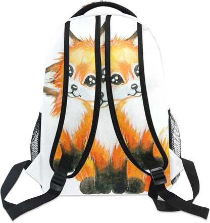 ALAZA Cute Little Fox Animal Print Large Backpack Personalized Laptop iPad Tablet Travel School Bag with Multiple Pockets