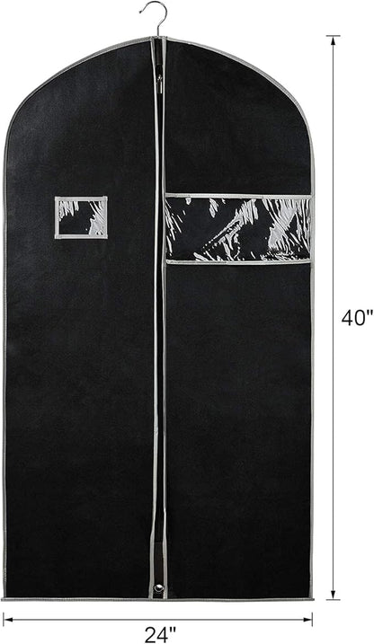Syeeiex 40" Garment Bag, Set of 8 Suit Bag, Garment Bags for Hanging Clothes, Suit Covers Bags for Men or Women, Dress Bags for Storage Suits, Shirts,T-shirts and Jackets on Closet