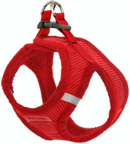 Voyager Step-in Plush Dog Harness – Soft Plush, Step in Vest Harness for Small and Medium Dogs by Best Pet Supplies - Red Corduroy, XL (Chest: 20.5-23") (Pack of 2)