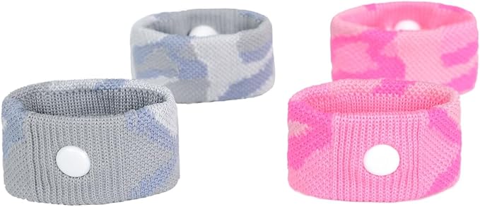 P6 Motion Sickness Bands for Adults Wristbands for Anti Nausea Sea Cruise Travel Car Pregnancy Morning Sickness All-Natural Non Drowsy Relief Acupressure Treatment (2 Pack, White - Pink)