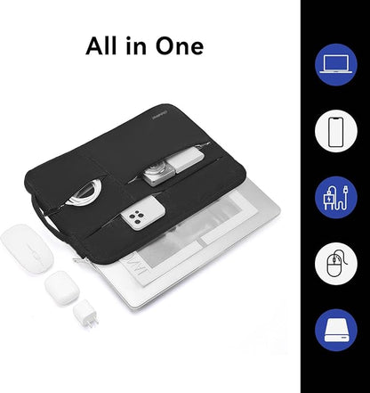 Omnpak for 15.3 inch MacBook Air Case Sleeve Compatible with 16 inch MacBook Pro M4/M3/M2/M1 Pro/Max,Multi Pockets with Side Handle Protective Carrying Case for 15 inch MacBook Air M4/M3/M2