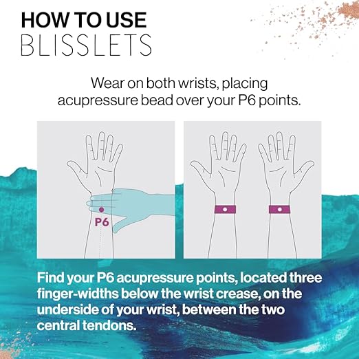 Blisslets Acupressure Relief Band - Cecilia Duo (Small) - Motion Sickness Bands and Nausea Relief for Pregnant Women | Travel, Pregnancy, Cruise