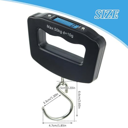 Luggage Scale Travel Digital LCD Display Luggage Weight Scale 110lb/50kg Electronic Digital Weighing for Suitcase Hanging Weight Hook
