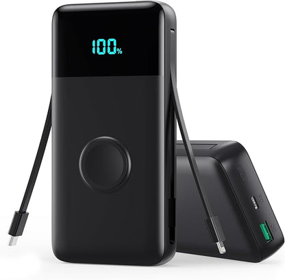 Portable Charger 40800mAh for iPhone with Built-in Cable and iWatch Charger, 25W PD Fast Charging USB C Power Bank,Travel Camping Essentials Battery Pack for iPhone 17/16/15/14/13,Android,Apple Watch