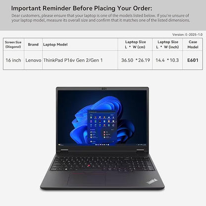 Smatree 16 inch Laptop Sleeve for Lenovo ThinkPad P16v Gen 1/2 Laptop Bag with Accessory Pocket, YKK Zipper, Patented Super Corner Design (E601)