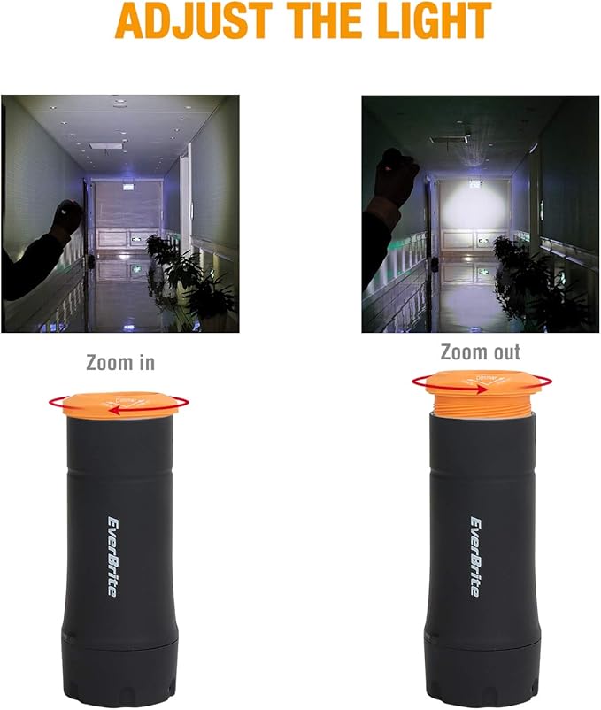 EverBrite 2-in-1 Mini Lanterns and Flashlights with 3 Modes, 2 Pack Portable Outdoor LED Zoomable Torches, Camping Essentials for Hurricane, Hiking, Night Walking, Emergency, Outdoor Christmas Lights